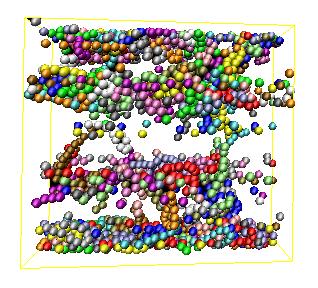 Coarse-grained simulation of huntingtin fragment self-assembly